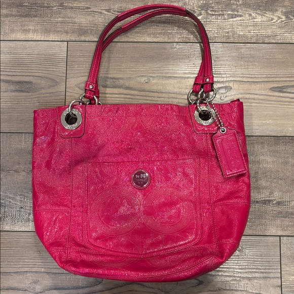 Coach Alex Raspberry Patent Leather Bag - Picture 7 of 13
